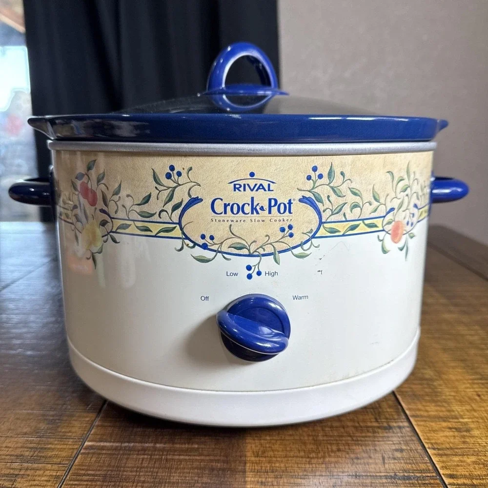 Rival Slow Cooker CrockPot Stoneware Summer Fruit Pattern 3355 5qt  Model SCR509